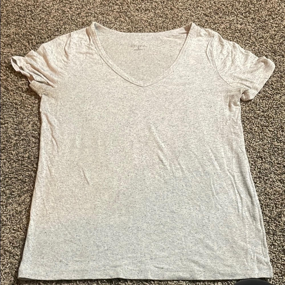 Merona Light Gray Short Sleeve V-Neck Tee